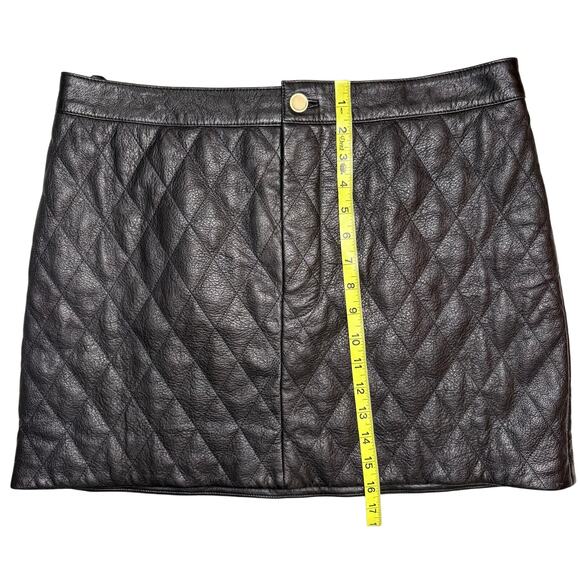 FRAME Quilted Lamb Leather Miniskirt XL - Picture 12 of 14
